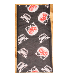 Neck Tube Snood Scarf Red White Skulls